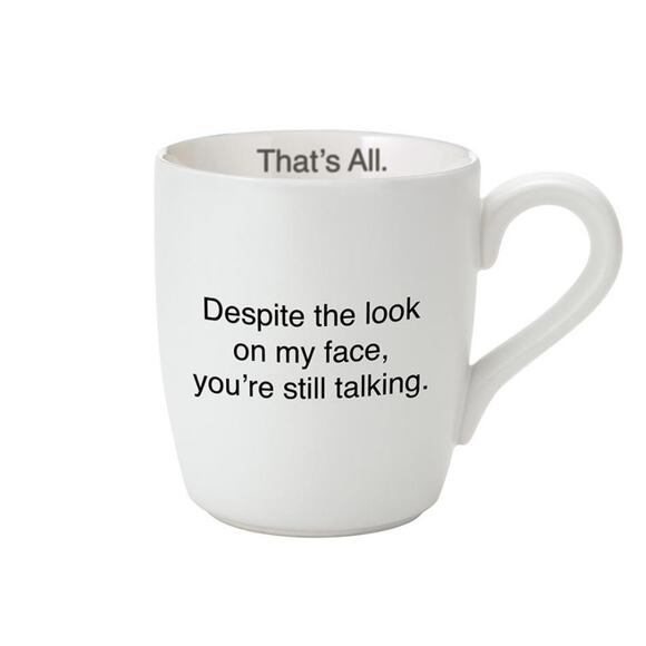 Funny Humor That's All White 16oz Coffee Mug start work day with a laugh - Picture 4 of 4